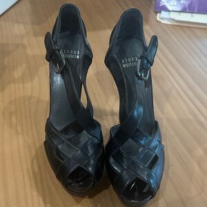 Stuart Weitzman Black Strappy Heels